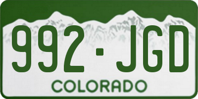 CO license plate 992JGD