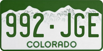 CO license plate 992JGE