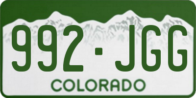 CO license plate 992JGG