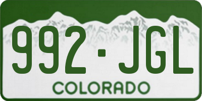 CO license plate 992JGL