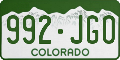 CO license plate 992JGO