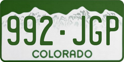 CO license plate 992JGP