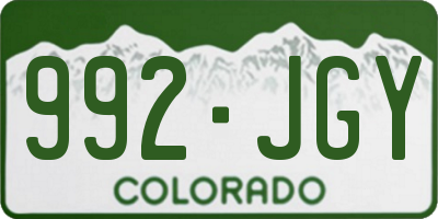CO license plate 992JGY