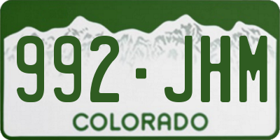 CO license plate 992JHM
