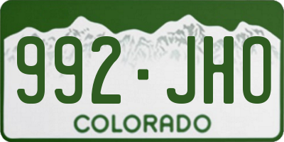 CO license plate 992JHO