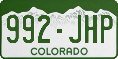 CO license plate 992JHP