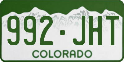 CO license plate 992JHT