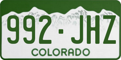 CO license plate 992JHZ