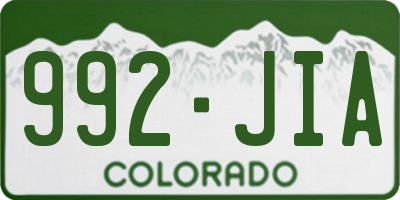 CO license plate 992JIA