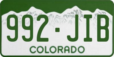 CO license plate 992JIB