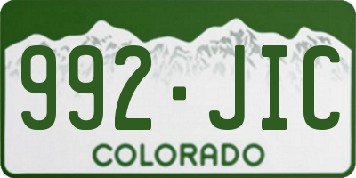 CO license plate 992JIC