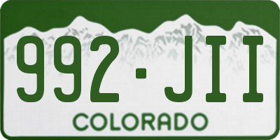 CO license plate 992JII