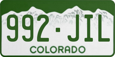 CO license plate 992JIL