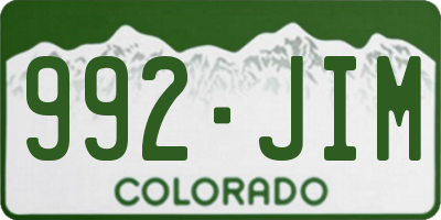 CO license plate 992JIM