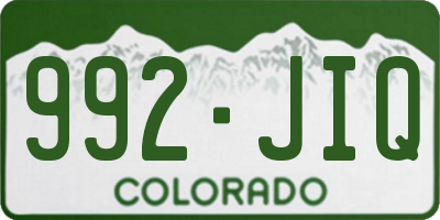 CO license plate 992JIQ