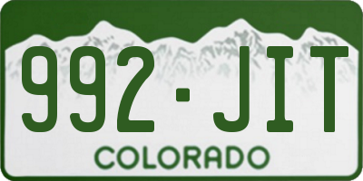 CO license plate 992JIT