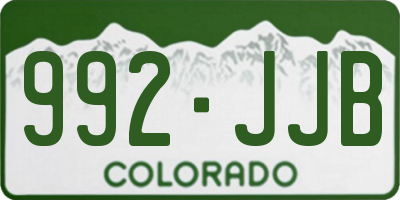 CO license plate 992JJB