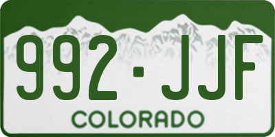 CO license plate 992JJF