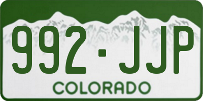 CO license plate 992JJP