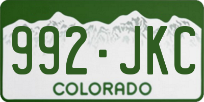 CO license plate 992JKC