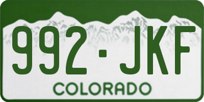 CO license plate 992JKF