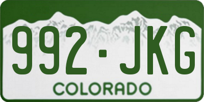 CO license plate 992JKG