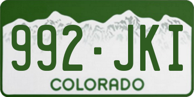 CO license plate 992JKI