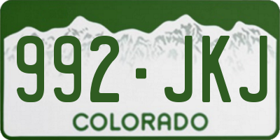 CO license plate 992JKJ