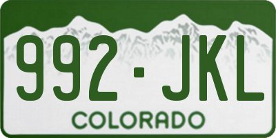 CO license plate 992JKL