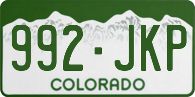 CO license plate 992JKP