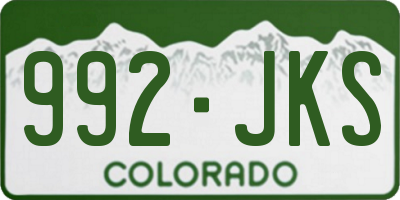 CO license plate 992JKS
