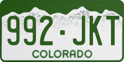 CO license plate 992JKT