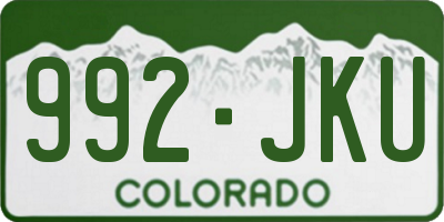 CO license plate 992JKU