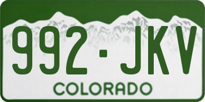 CO license plate 992JKV
