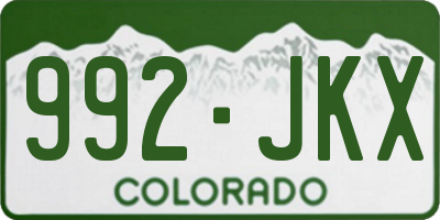 CO license plate 992JKX