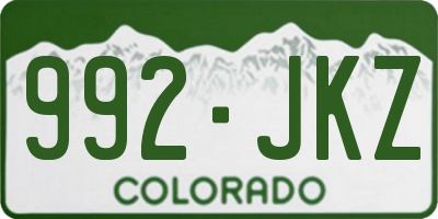 CO license plate 992JKZ