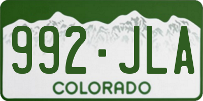 CO license plate 992JLA