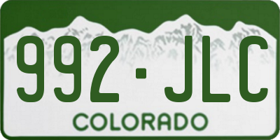 CO license plate 992JLC