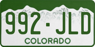 CO license plate 992JLD