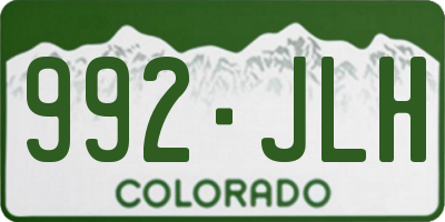 CO license plate 992JLH