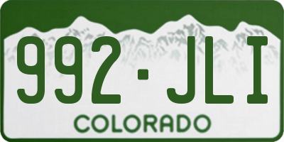 CO license plate 992JLI