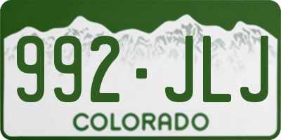 CO license plate 992JLJ