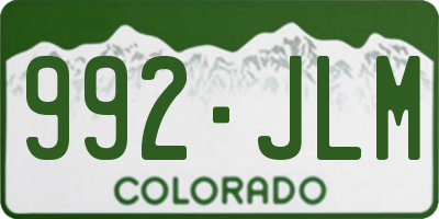 CO license plate 992JLM