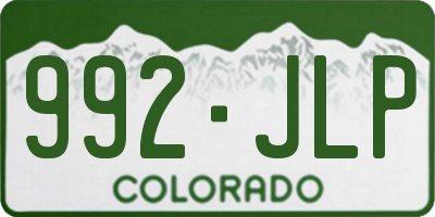 CO license plate 992JLP