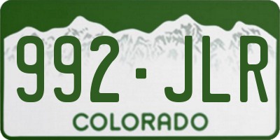 CO license plate 992JLR