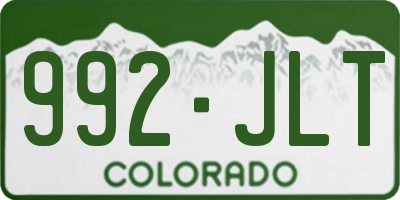CO license plate 992JLT