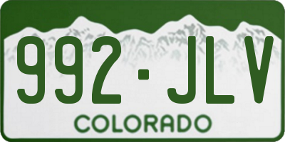 CO license plate 992JLV