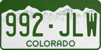 CO license plate 992JLW