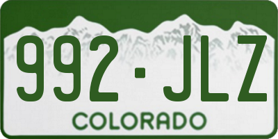 CO license plate 992JLZ