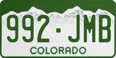 CO license plate 992JMB